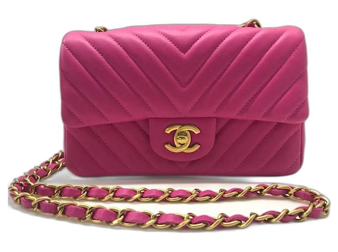 pink chanel mini bolsa