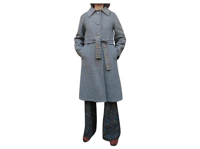 casaco feminino Burberry vintage 38 Cinza Lã  ref.391648