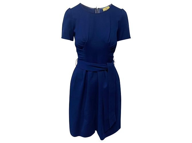 Vestido plisado de viscosa azul de Issa London