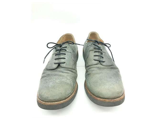 [Used] Maison Martin Margiela ◆ Dress shoes / 42 / Gray / Solid / Sole reduction / Threaded Grey Suede  ref.391722