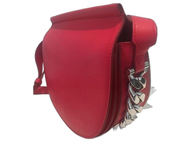 Authentische und tadellose Givenchy Kettentasche Rot Leder  ref.320897