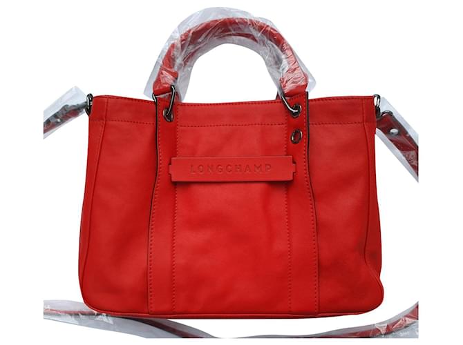 Sac 3D Longchamp en cuir Rouge  ref.391844