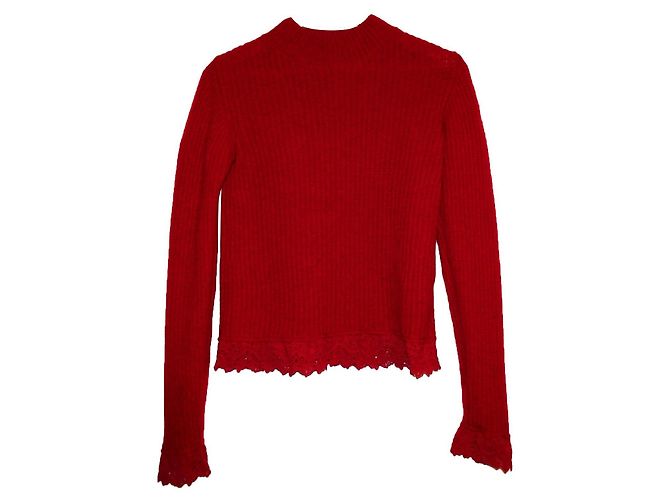 MONCLER PULLOVER AUS TRIKOTWOLLE Rot