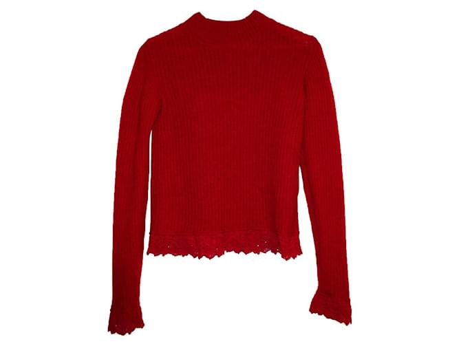 MONCLER TRICOT WOOL SWEATER Red  ref.391856