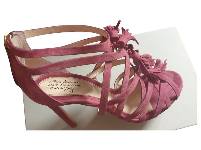Santoni Sandalen Leder Fuchsia Fuschia