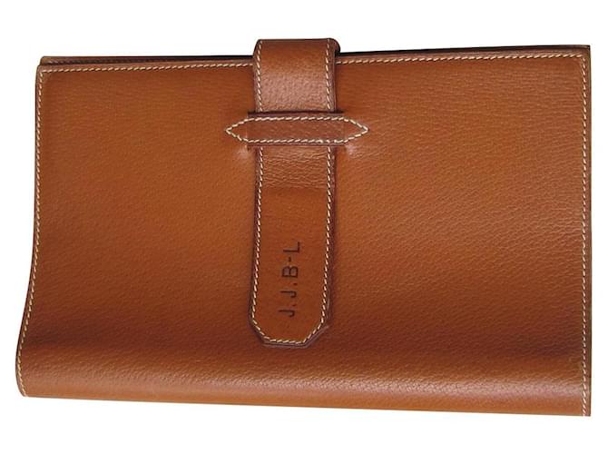 Hermès Wallets Small accessories Cognac Leather  ref.391958