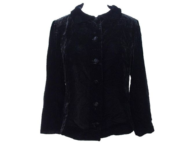 [Usato] Junko Shimada Velour Camicia/giacca con collo rotondo e maniche a otto quarti 9 Colore: Nero