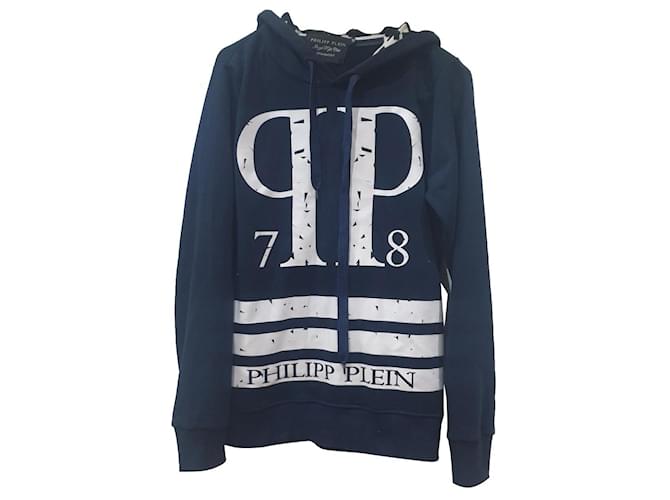 Philipp Plein black sweatshirt White Cotton  ref.392047