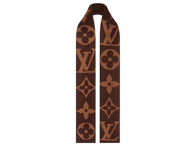 Louis Vuitton LV Sciarpa sogni d'oro Marrone Lana