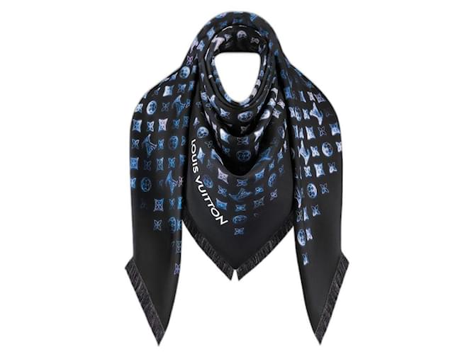 Sciarpa Louis Vuitton Monogram Flight Mode Blu 