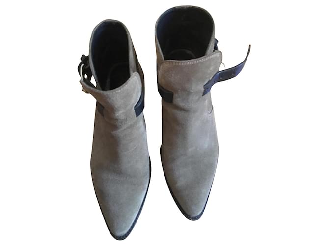 Isabel Marant Ankle Boots Khaki Leather  ref.392109