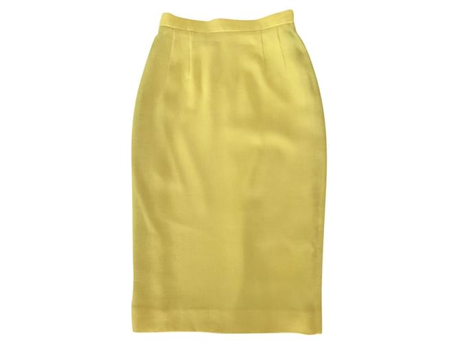 Kenzo Lemon yellow wool pencil skirt T.34-36 Polyamide  ref.392121