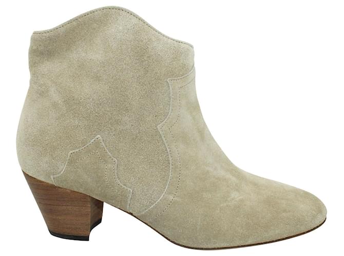 Isabel Marant Botines Dicker de ante grises Cuero ref.392176 - Joli Closet