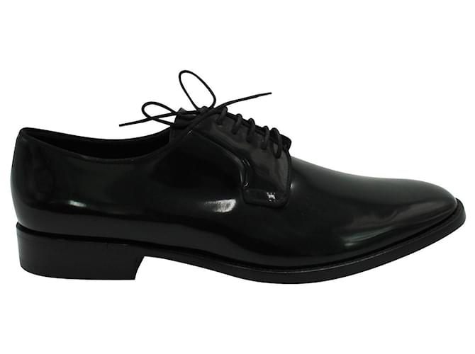 Saint Laurent Black Patent Leather Lace Up Shoes  ref.392183