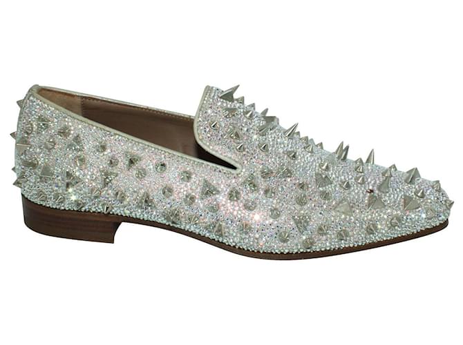 woman christian louboutin spiked loafers