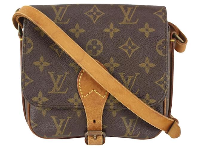 Louis Vuitton Monogram Mini Cartouchiere PM Crossbody Bag Couro  ref.392462