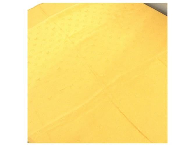 Lenço Louis Vuitton Amarelo Seda  ref.392913