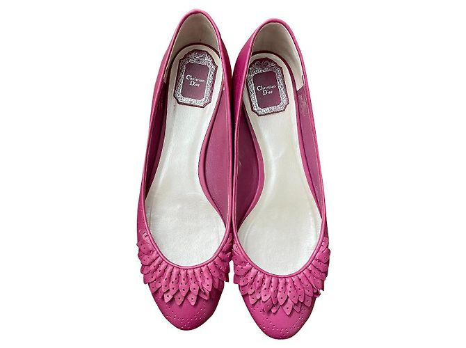 Dior New Lock Ballerinas Leder Himbeere Pink