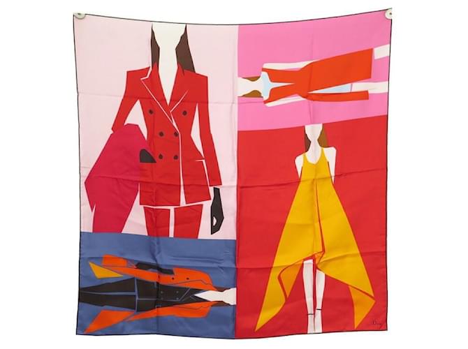 NEUF FOULARD CHRISTIAN DIOR SQUARE OUTFITS EN SOIE CARRE 90 NEW SILK SCARF Multicolore  ref.393378