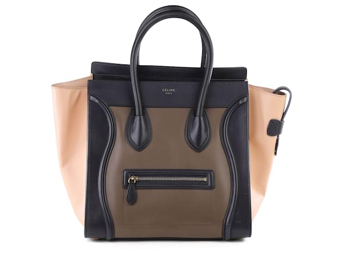 Luggage Céline Celine Tri-Color Mini Gepäcktasche aus Leder Mehrfarben Kalbähnliches Kalb  ref.393439