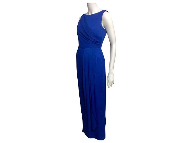Lela Rose Saphirblaues Chiffonkleid