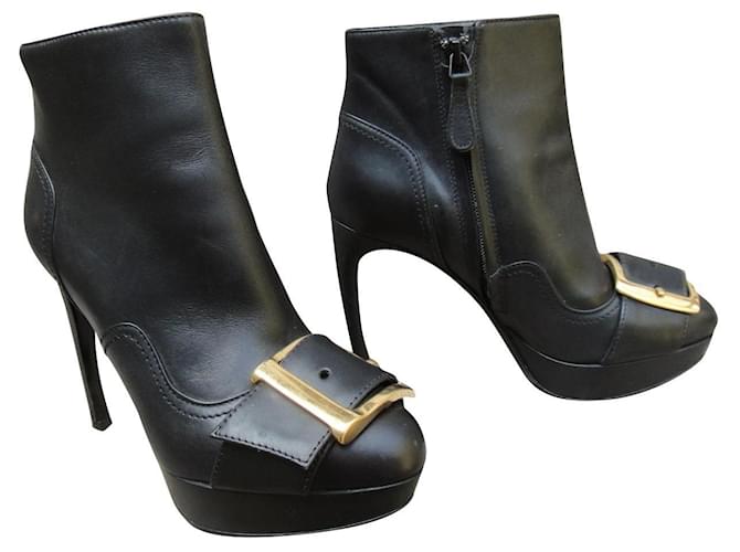 Alexander McQueen p ankle boots 35,5 Black Leather  ref.393627