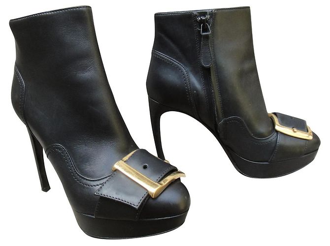 Botas de cano Alexander McQueen 35,5 Preto