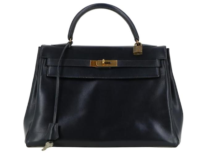 Hermès hermes kelly Black Leather  ref.393651