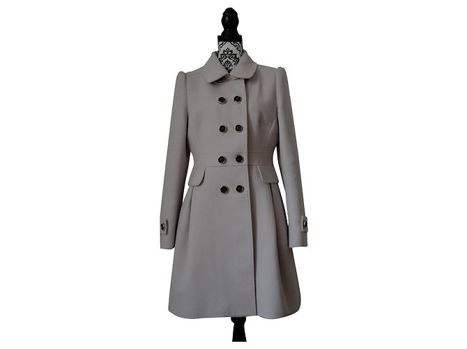 Abrigo de lana Karen Millen Eggshell Talla XL Blanco roto