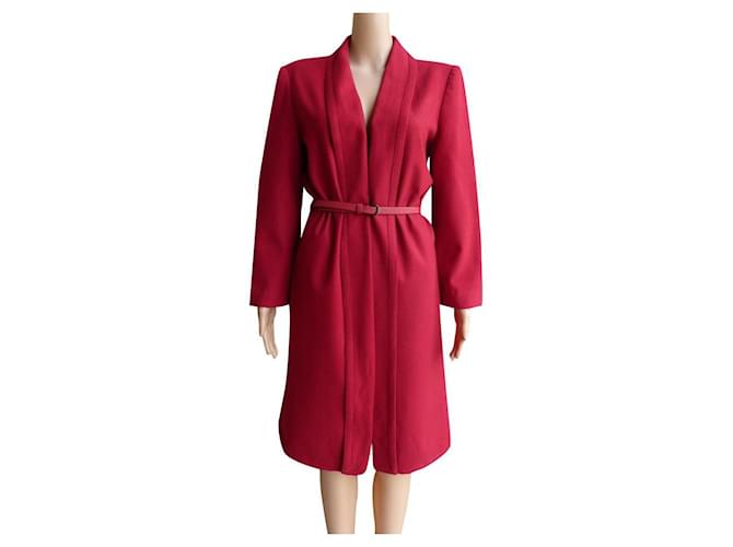 Jean Louis Scherrer Coats, Outerwear Red Wool  ref.393748