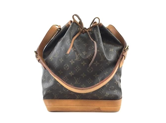 Louis Vuitton Bucket Gm Drawstring Brown Coated Canvas Shoulder Bag Leather  ref.393894