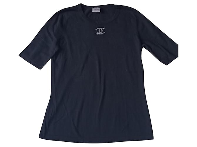 Cambon Chanel Tops Navy blue Cotton Polyester  ref.393912