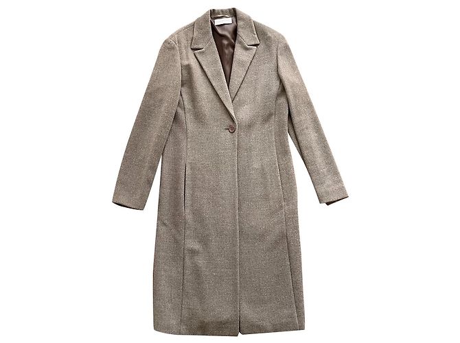 Autre Marque Character Miroglio Wool Blend Coat Light Brown Size 38