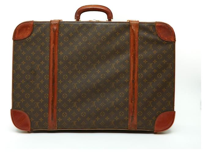 Louis Vuitton 1980's vintage suitcase Brown Leather Cloth ref