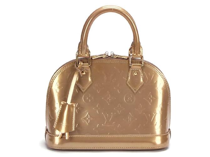 Louis Vuitton Monogram Vernis Alma BB in bronze patent leather