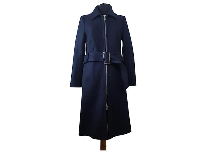 Club Monaco Coats, Outerwear Blue Navy blue Polyester Wool  ref.394135