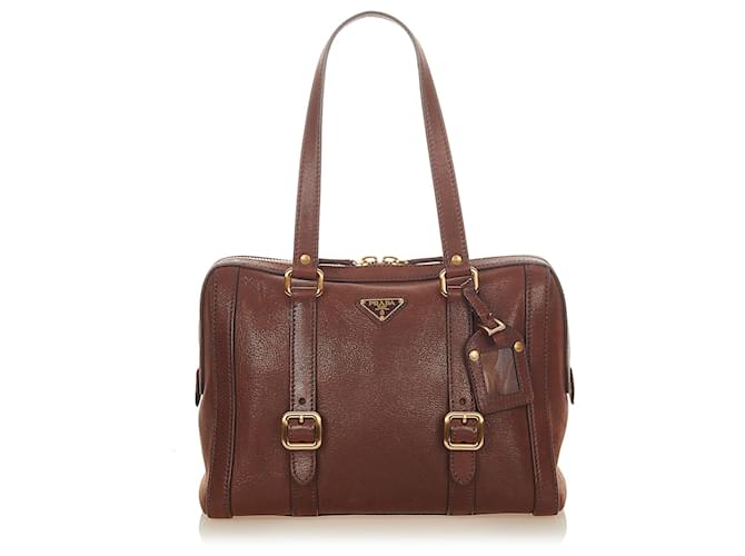 ショルダーバッグ・ポシェット PRADA Women Shoulder Bags 1BH222NOOR064 F0134 BROWN Prada - Caramel Leather Mini Shoulder Bag | Mitchell Stores