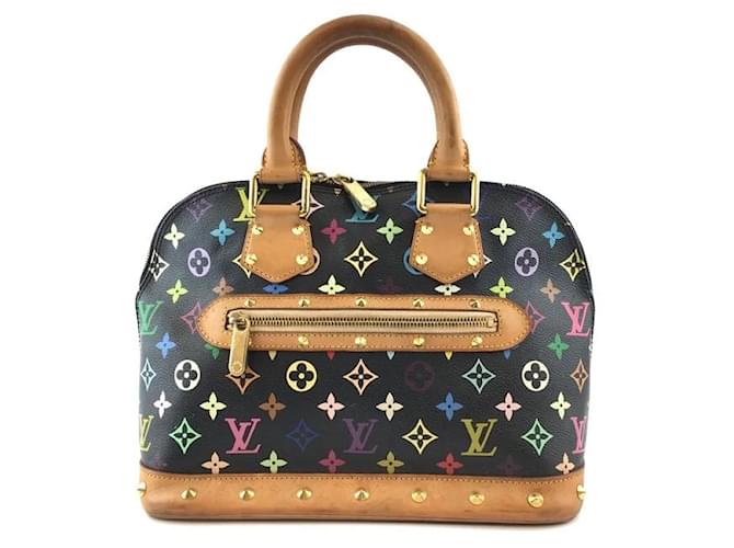 Louis Vuitton Black/Brown Studded Leather And Monogram Canvas