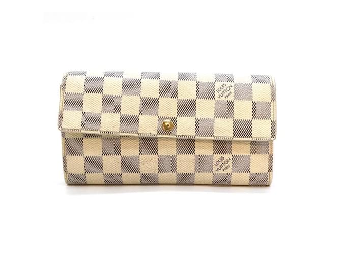 Louis Vuitton Damier Azur Sarah Long Wallet White Leather ref.394835 - Joli  Closet