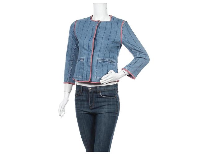 Vanessa Bruno Athe Jacke Blau Baumwolle