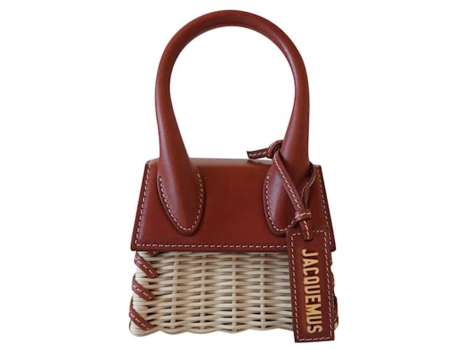 Jacquemus Bolsos de mano Beige Cuero Mimbre ref.394948 - Joli Closet