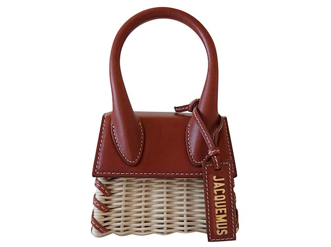 Jacquemus Handbags Beige Leather Wicker  ref.394948
