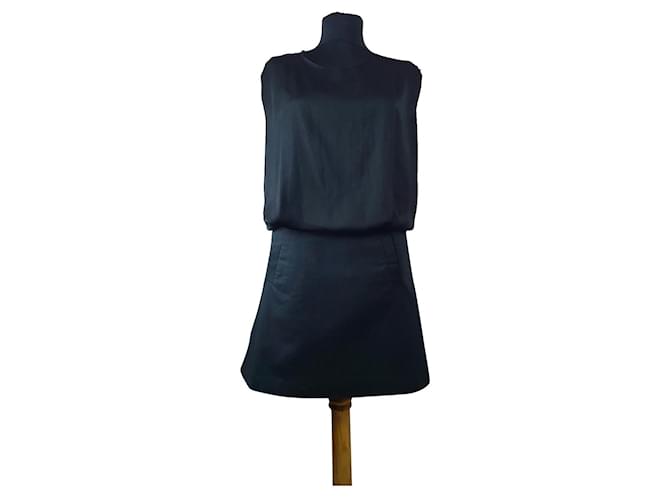 Acne Robes Coton Polyester Elasthane Noir  ref.395101