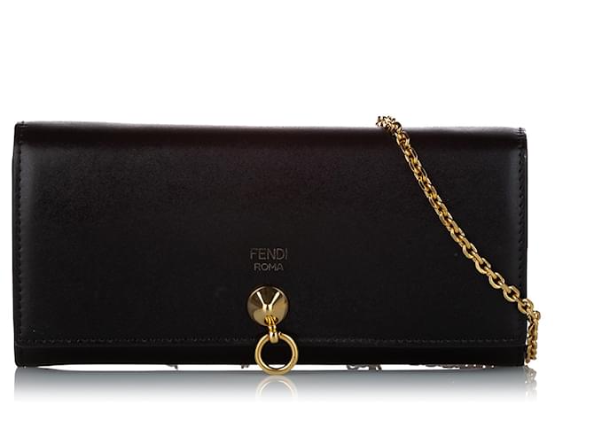 Fendi By The Way Wallet On Chain in Black