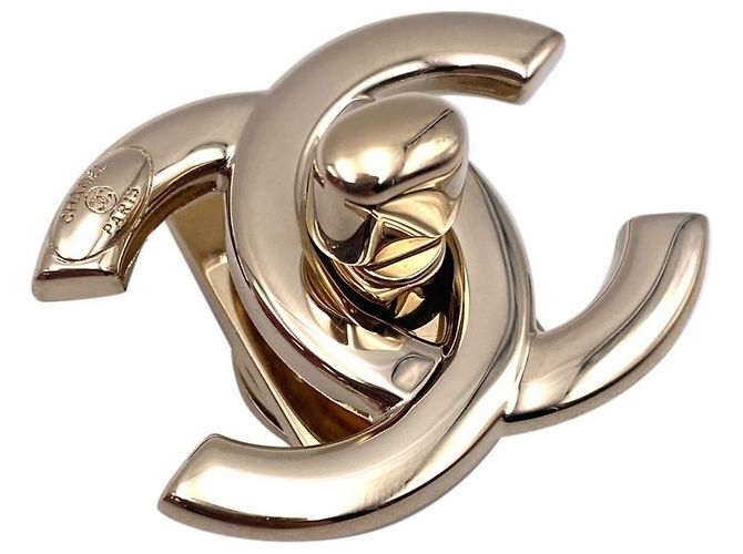 Fecho CHANEL CC Turnlock em ouro original Dourado