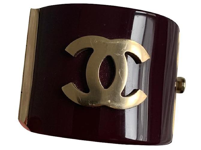 Chanel Armbänder Rot Bordeaux Acetat  ref.395765