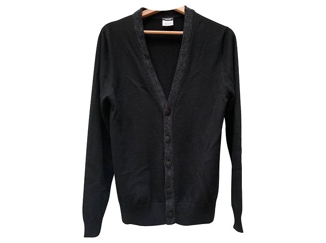Schwarze Chanel Strickjacke Wolle