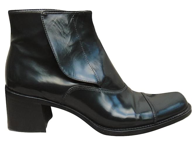 Prada p boots 39,5 Black Leather  ref.395832