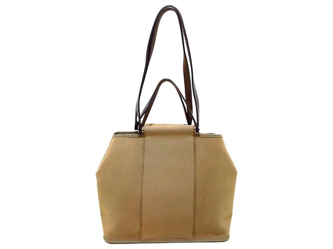 Hermès Cartera de lona marrón Hermes Cabag Elan Castaño