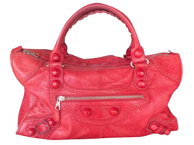 Balenciaga Jumbo hand holder Red Lambskin  ref.396051